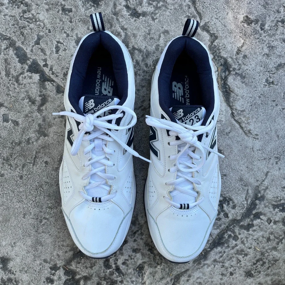New Balance 623v3 Men 13 4E Extra Wide White Navy Leather Training Shoes walking - Picture 4 of 9